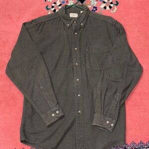 L.L. Bean Olive Green Vintage Button-Up Shirt